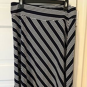 Talbots Maxi Navy Blue Striped Skirt